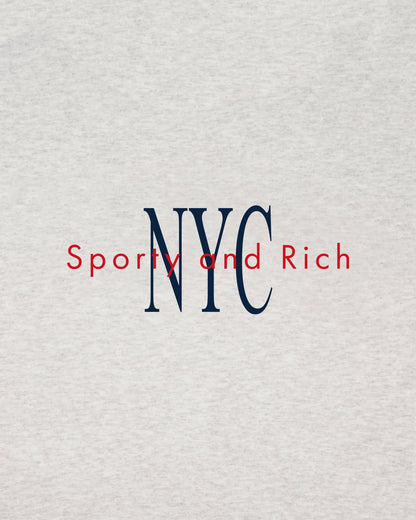 Sporty & Rich NY Minute T-Shirt - Heather Gray/Navy