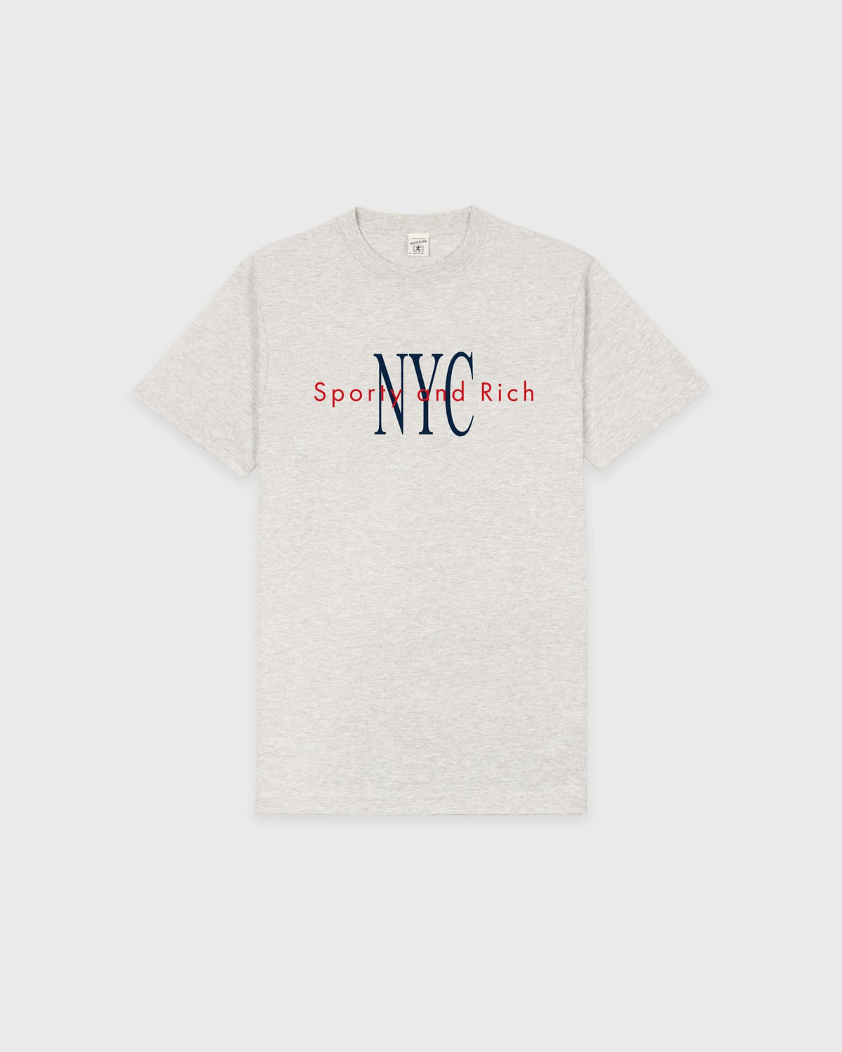 Sporty & Rich NY Minute T-Shirt - Heather Gray/Navy