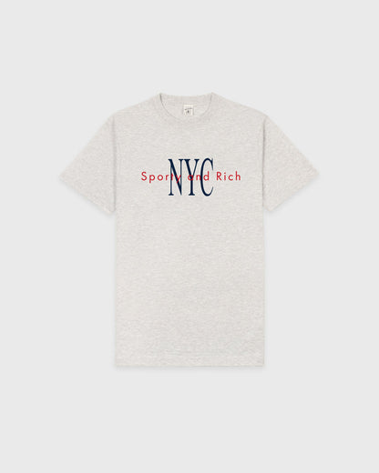 Sporty & Rich NY Minute T-Shirt - Heather Gray/Navy