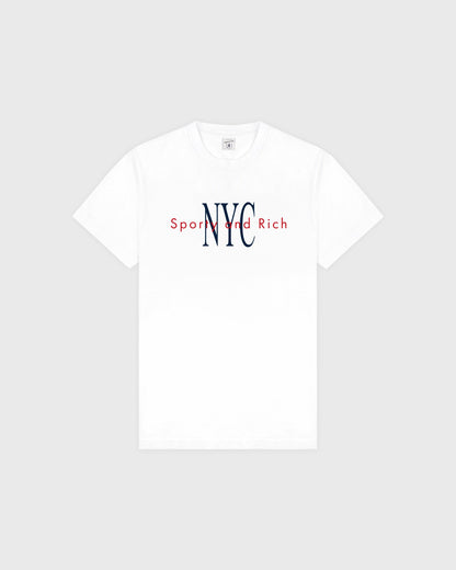 Sporty & Rich NY Minute T-Shirt - White/Navy