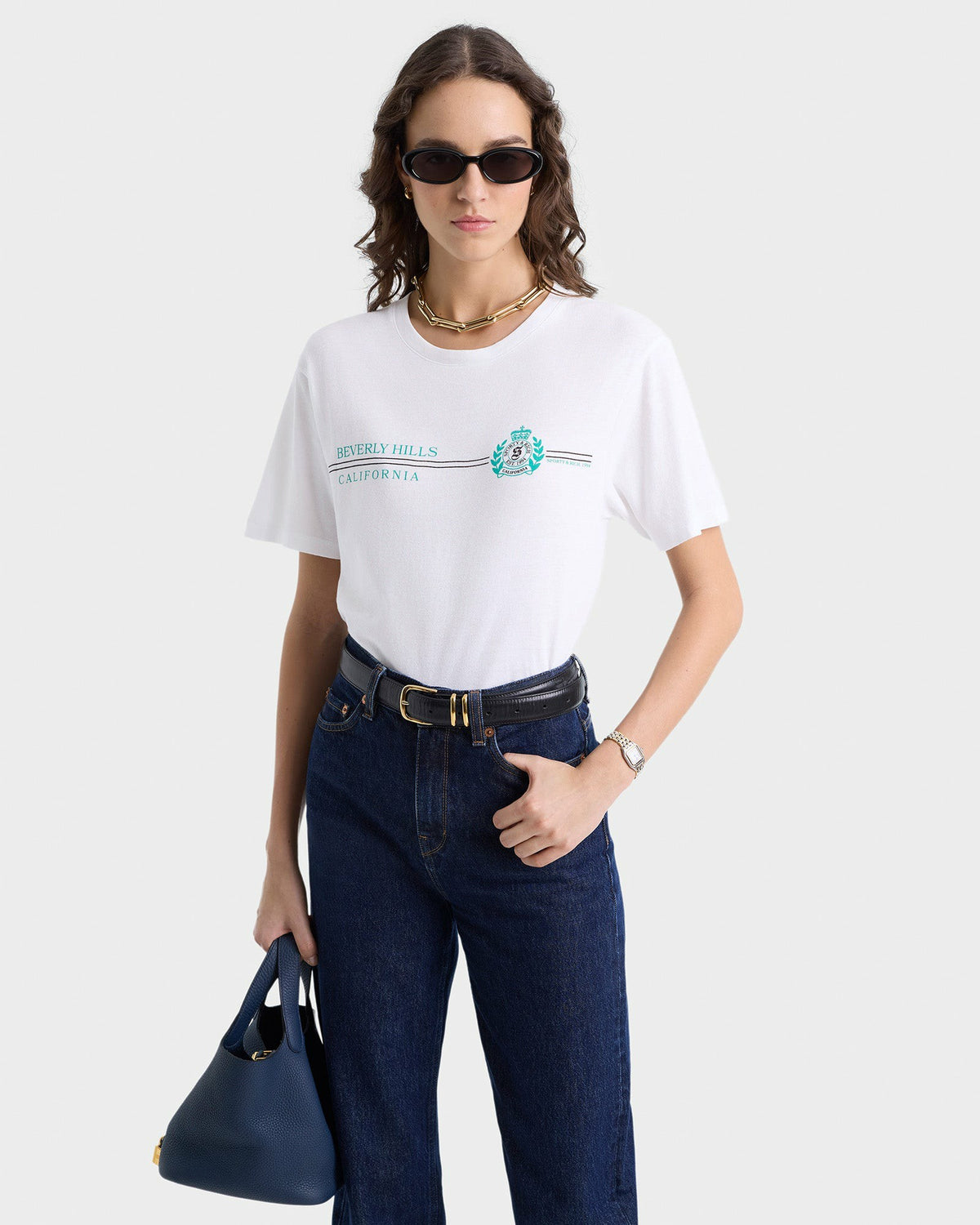 Sporty & Rich Beverly Hills Horizon Soft T-Shirt - White