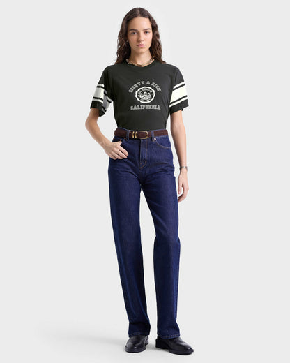 Sporty & Rich California Emblem Rugby Tee - Faded Black