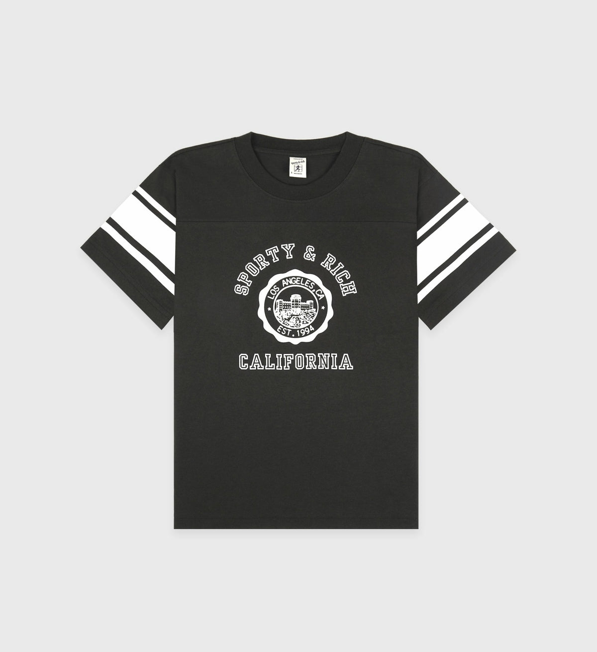 Sporty & Rich California Emblem Rugby Tee - Faded Black