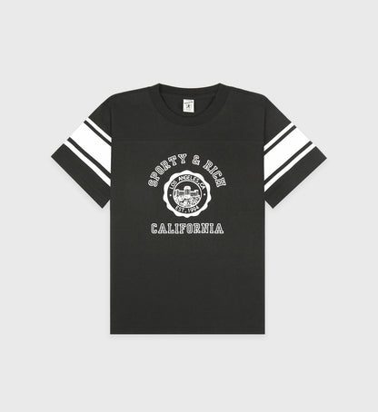 Sporty & Rich California Emblem Rugby Tee - Faded Black