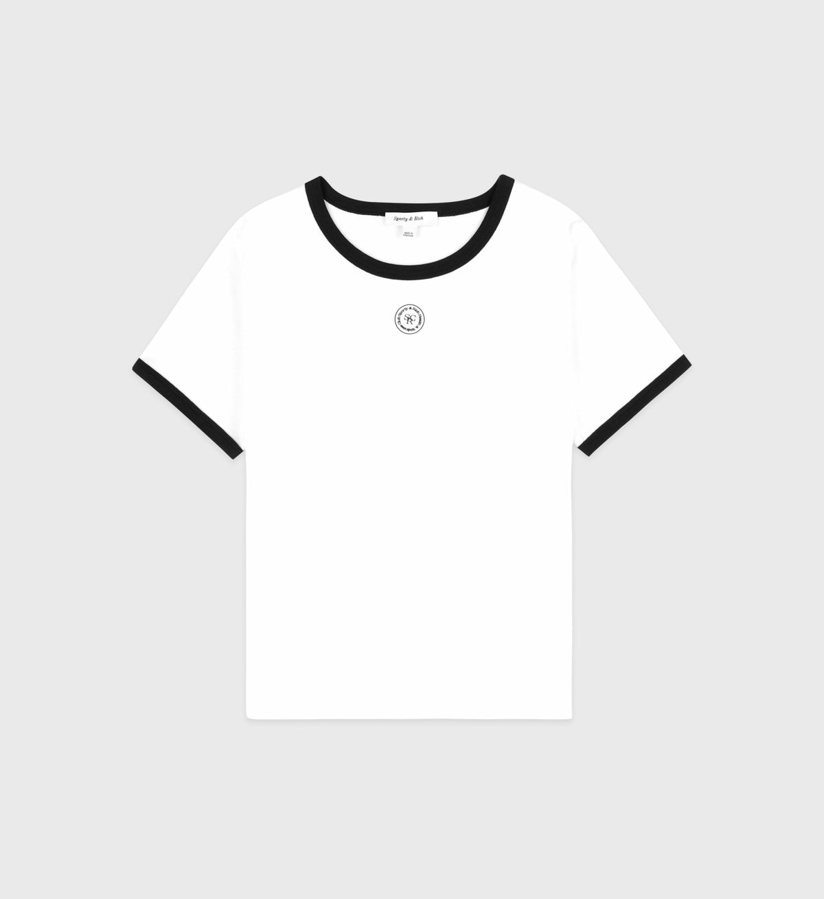 Sporty & Rich SRHWC Ringer Tee - White/Black