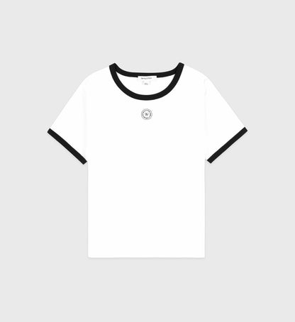 Sporty & Rich SRHWC Ringer Tee - White/Black