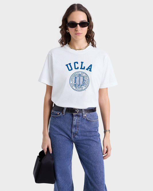 Sporty & Rich UCLA Crest T-Shirt - White/Blue