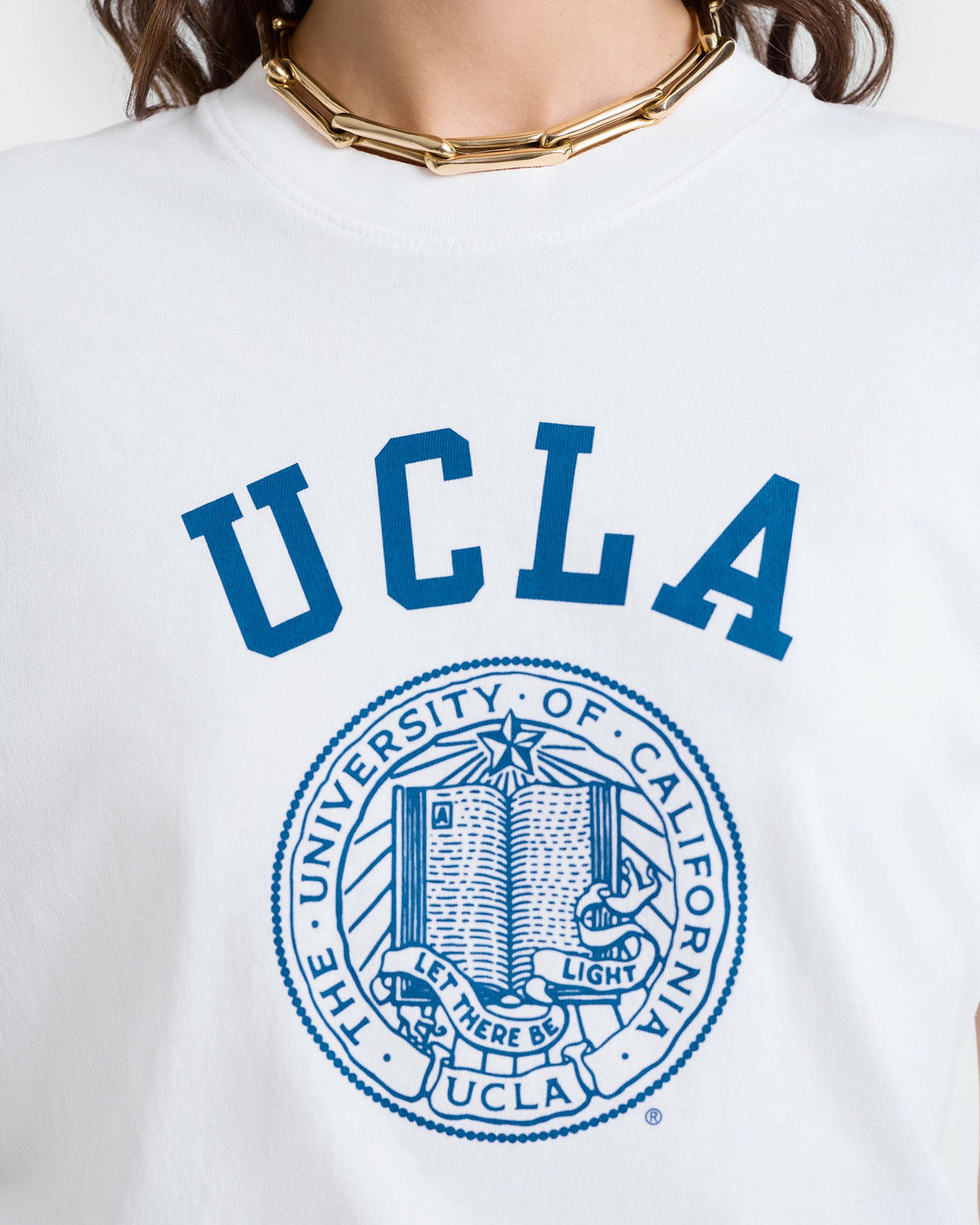Sporty & Rich UCLA Crest T-Shirt - White/Blue