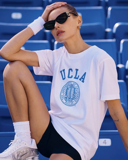 Sporty & Rich UCLA Crest T-Shirt - White/Blue