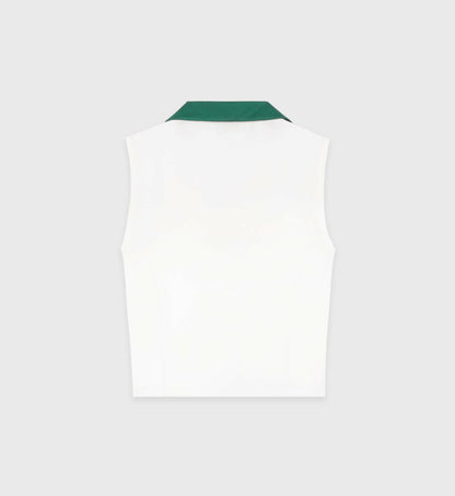 Sporty & Rich SRC Sports Polo Vest - White/Alpine