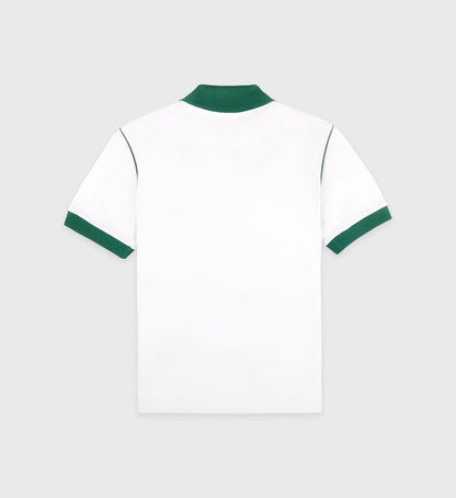 Sporty & Rich Crown 70s Pique Polo - White/Alpine