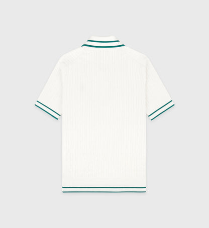 Sporty & Rich SRC Mini Cable Polo - White/Alpine