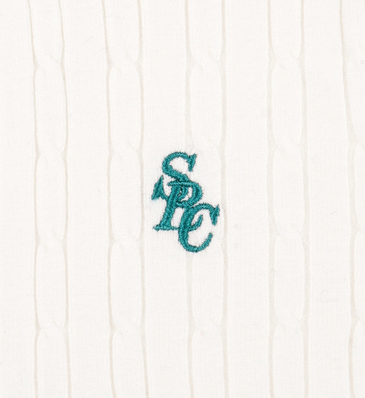 Sporty & Rich SRC Mini Cable Polo - White/Alpine