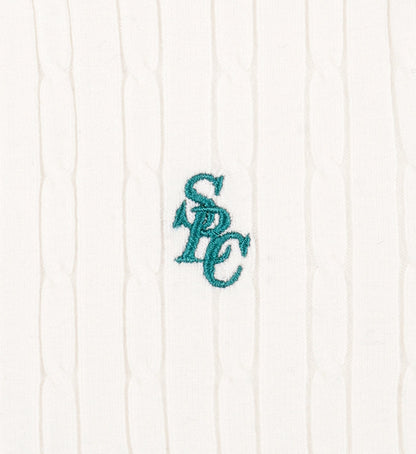 Sporty & Rich SRC Mini Cable Polo - White/Alpine