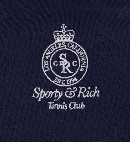 Sporty & Rich Crown Tennis Pique Tank - Navy/White