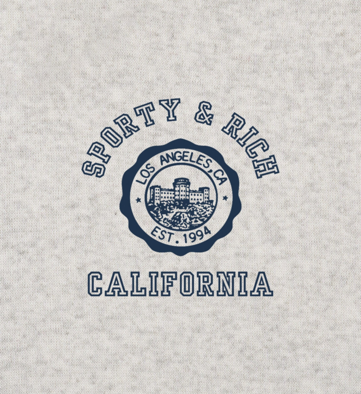Sporty & Rich California Emblem Soft Ringer Tee - Heather Gray/Navy