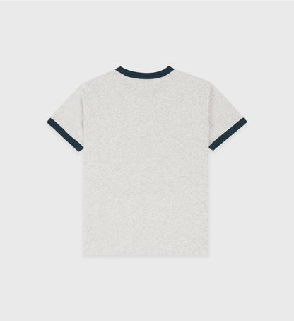 Sporty & Rich California Emblem Soft Ringer Tee - Heather Gray/Navy