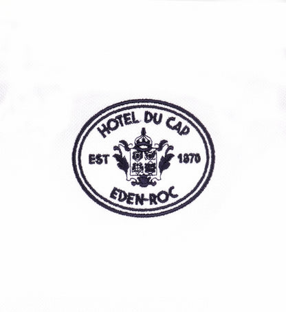 Sporty & Rich Eden Crest Embroidered Pique Polo - White/Navy