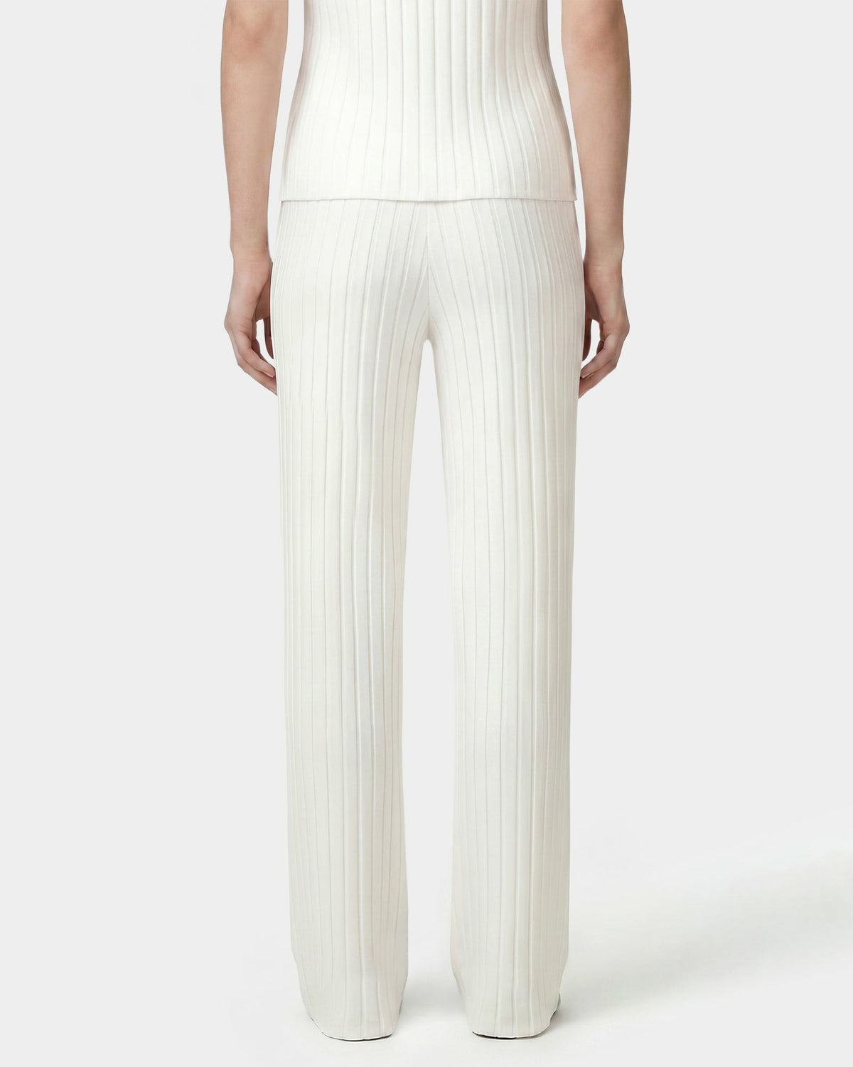 Sporty & Rich SRC Ribbed Trousers - Ecru/Navy