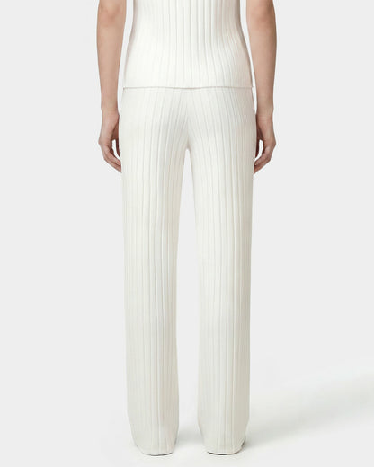 Sporty & Rich SRC Ribbed Trousers - Ecru/Navy