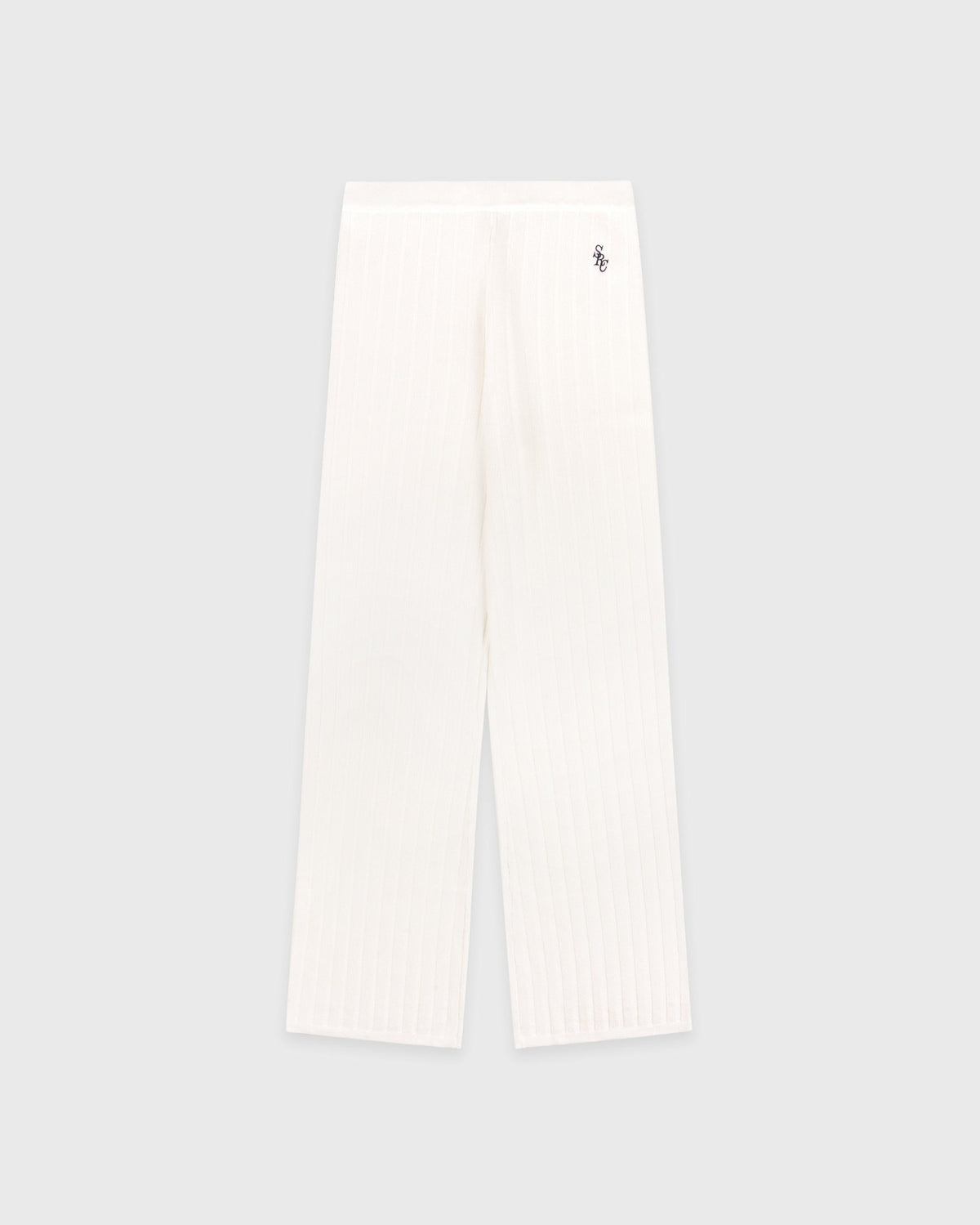 Sporty & Rich SRC Ribbed Trousers - Ecru/Navy