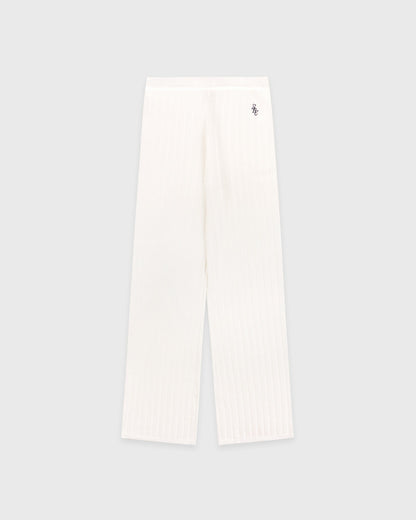 Sporty & Rich SRC Ribbed Trousers - Ecru/Navy