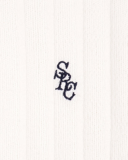 Sporty & Rich SRC Ribbed Trousers - Ecru/Navy