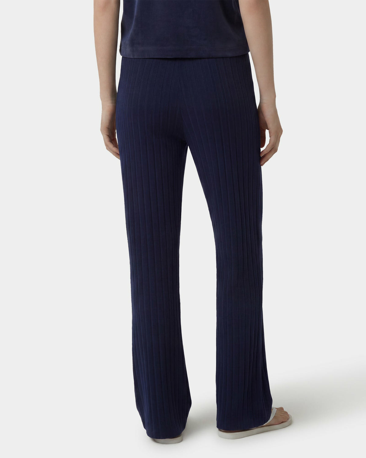 Sporty & Rich SRC Ribbed Trousers - Dark Navy/White