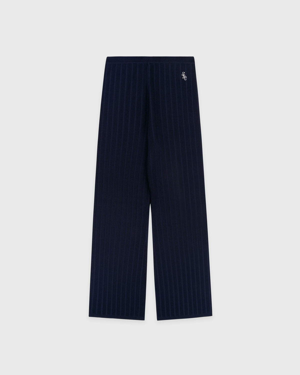 Sporty & Rich SRC Ribbed Trousers - Dark Navy/White