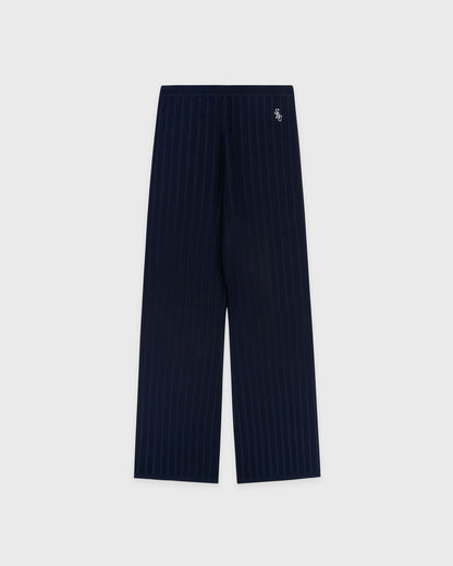 Sporty & Rich SRC Ribbed Trousers - Dark Navy/White