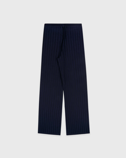 Sporty & Rich SRC Ribbed Trousers - Dark Navy/White