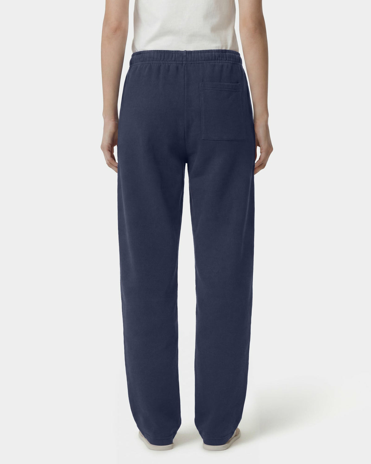 Sporty & Rich Signature Logo Embroidered Wide Sweatpant - Light Navy/White