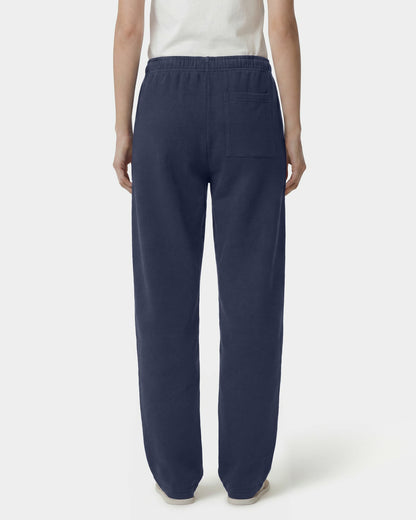 Sporty & Rich Signature Logo Embroidered Wide Sweatpant - Light Navy/White