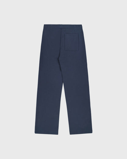 Sporty & Rich Signature Logo Embroidered Wide Sweatpant - Light Navy/White