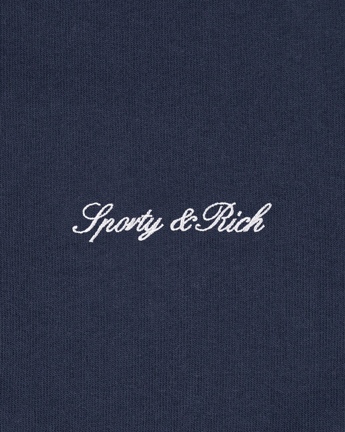 Sporty & Rich Signature Logo Embroidered Wide Sweatpant - Light Navy/White