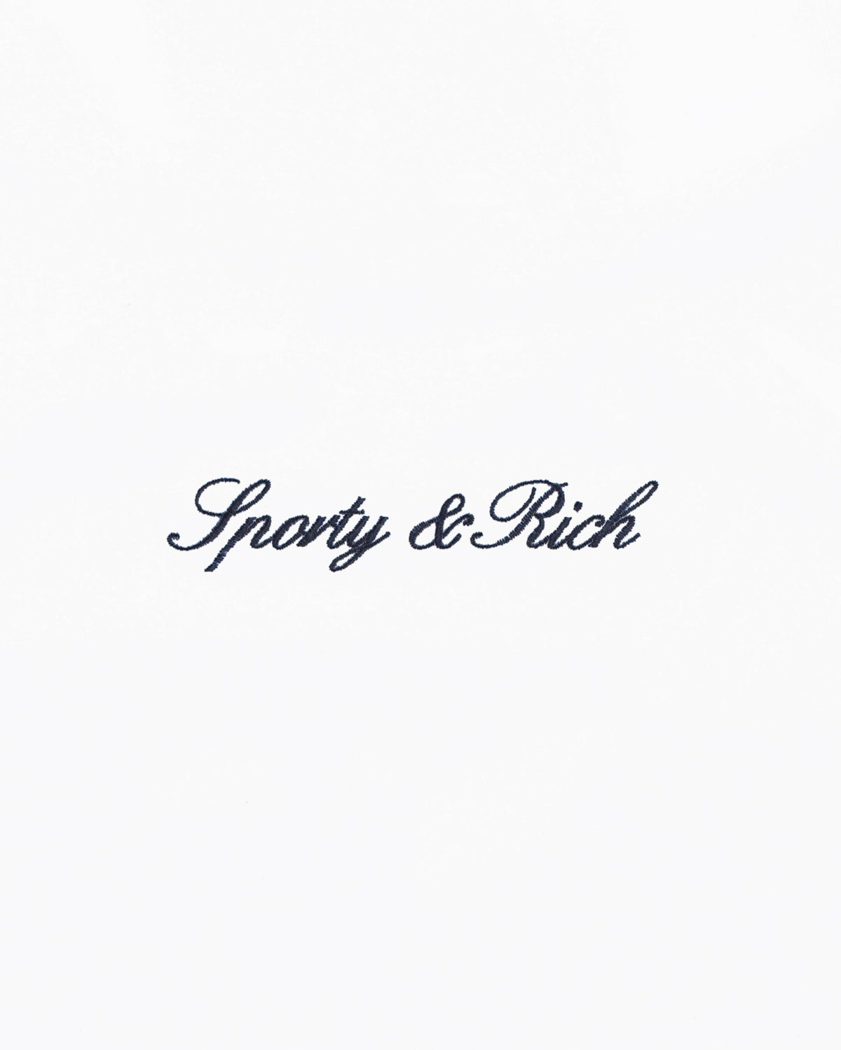 Sporty & Rich Signature Logo Embroidered Wide Sweatpant - White/Light Navy