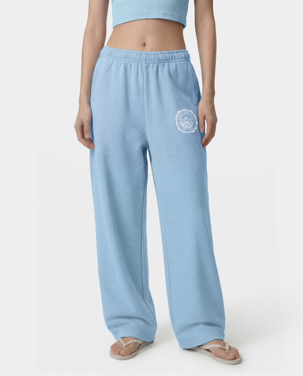 Sporty & Rich Juicy Emblem Wide Sweatpant - Sky Blue