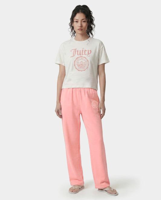 Sporty & Rich Juicy Emblem Wide Sweatpant - Rose