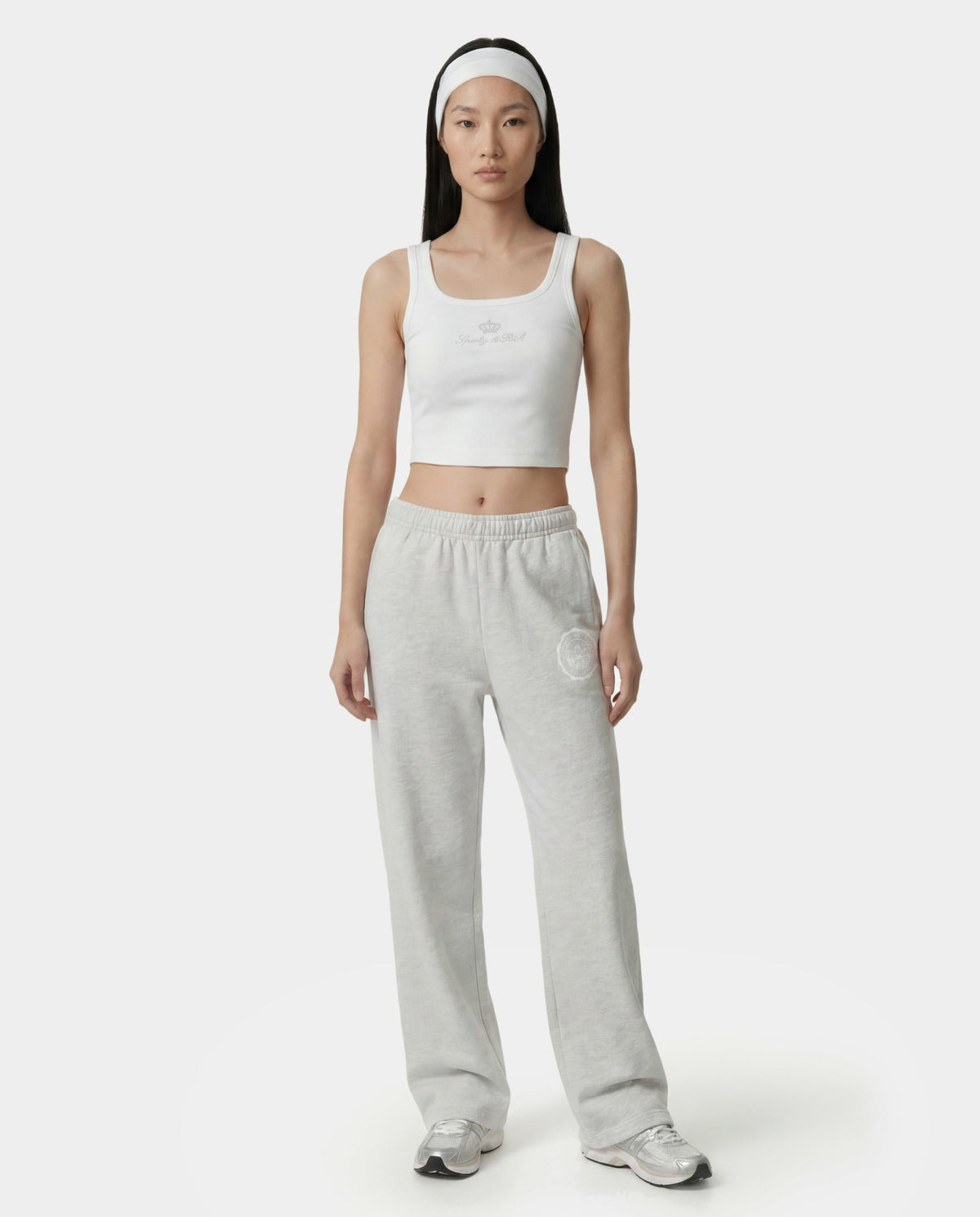 Sporty & Rich Juicy Emblem Wide Sweatpant - Heather Gray