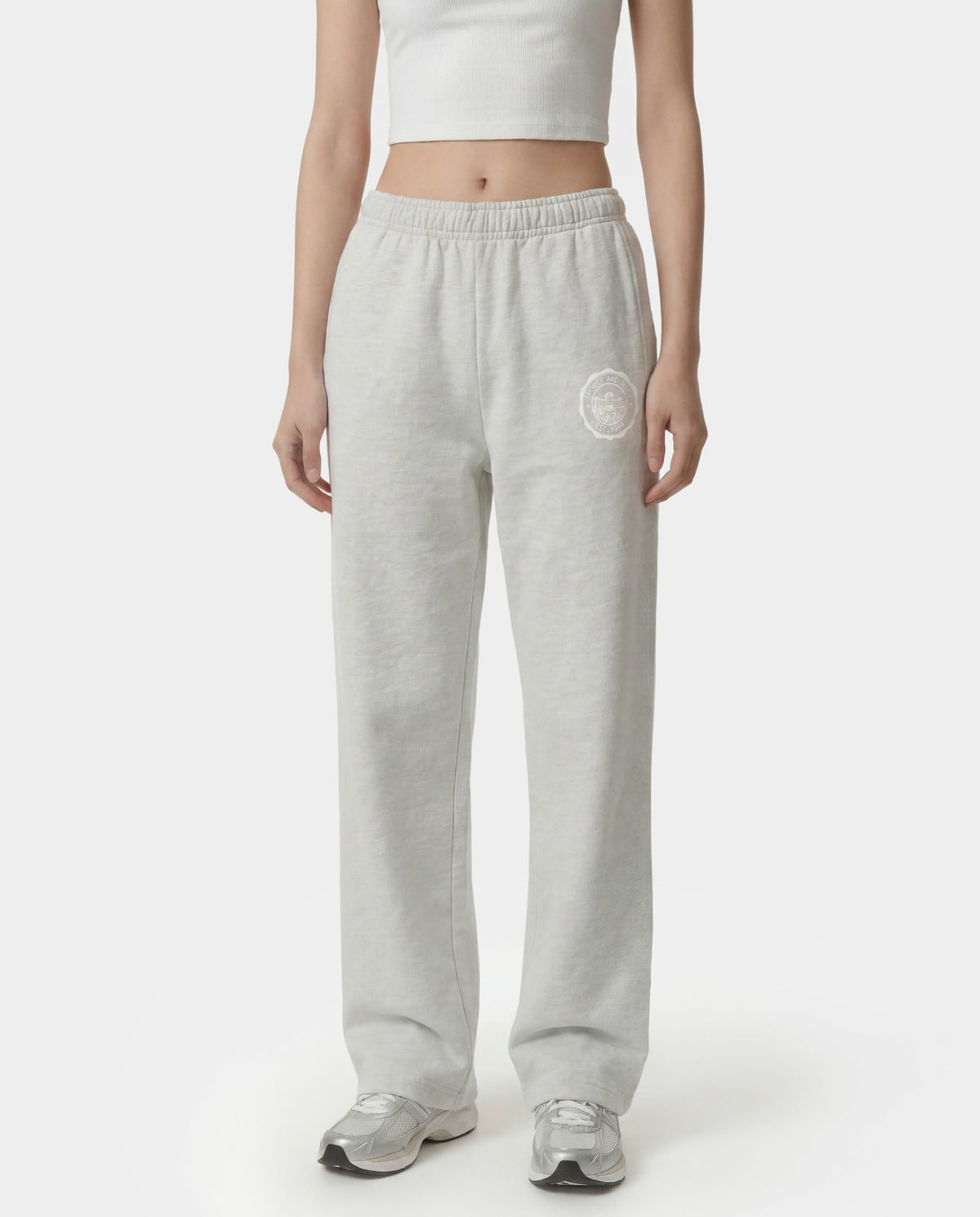 Sporty & Rich Juicy Emblem Wide Sweatpant - Heather Gray