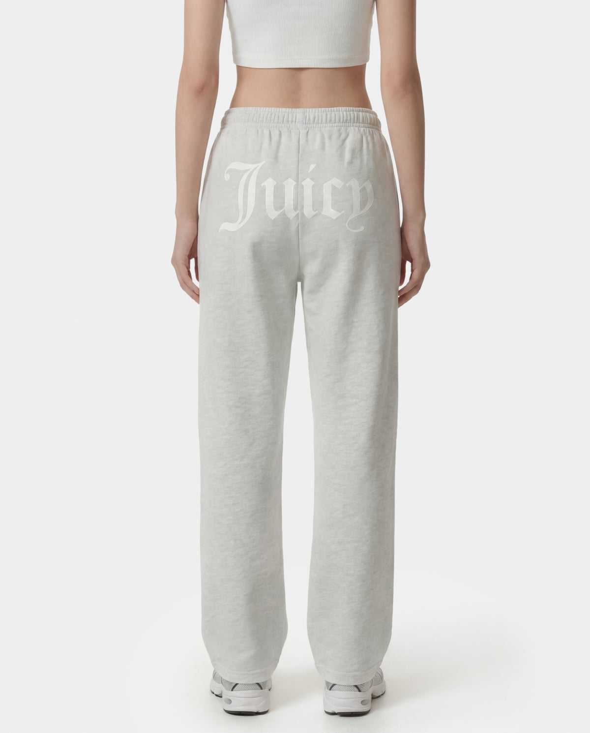 Sporty & Rich Juicy Emblem Wide Sweatpant - Heather Gray