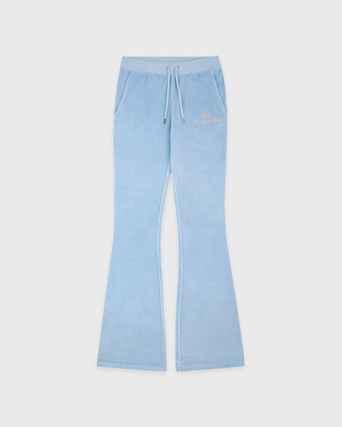 Sporty & Rich Juicy Script Velour Sweatpant - Sky Blue