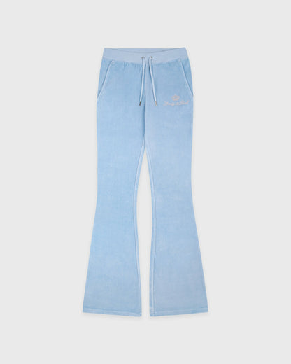 Sporty & Rich Juicy Script Velour Sweatpant - Sky Blue