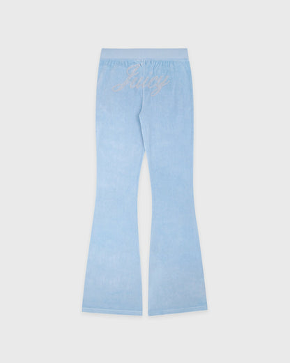 Sporty & Rich Juicy Script Velour Sweatpant - Sky Blue