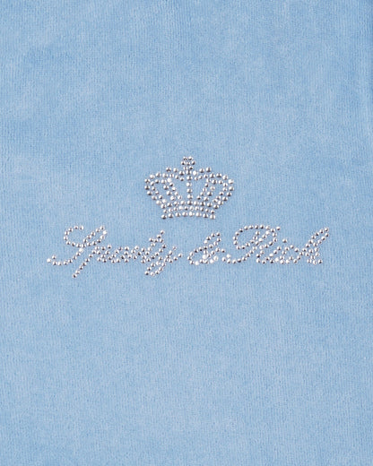 Sporty & Rich Juicy Script Velour Sweatpant - Sky Blue