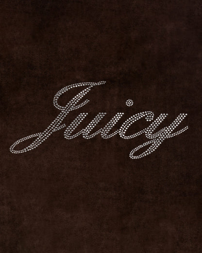Sporty & Rich Juicy Script Velour Sweatpant - Chocolate