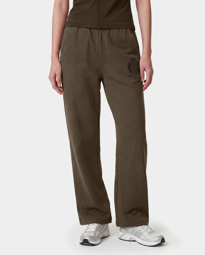 Sporty & Rich NY Crest Embroidered Wide Sweatpant - Sand