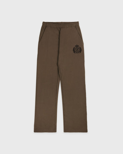 Sporty & Rich NY Crest Embroidered Wide Sweatpant - Sand