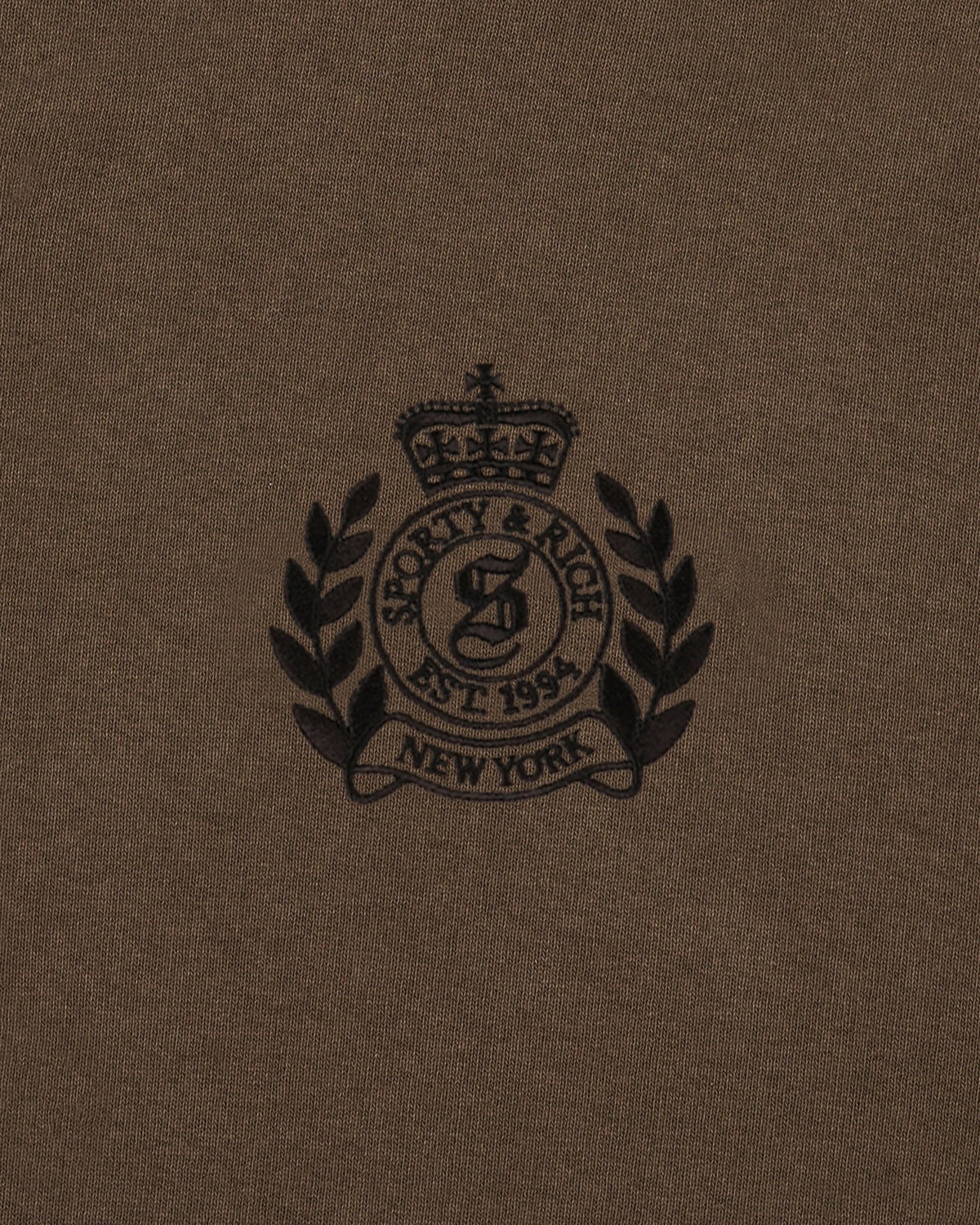 Sporty & Rich NY Crest Embroidered Wide Sweatpant - Sand