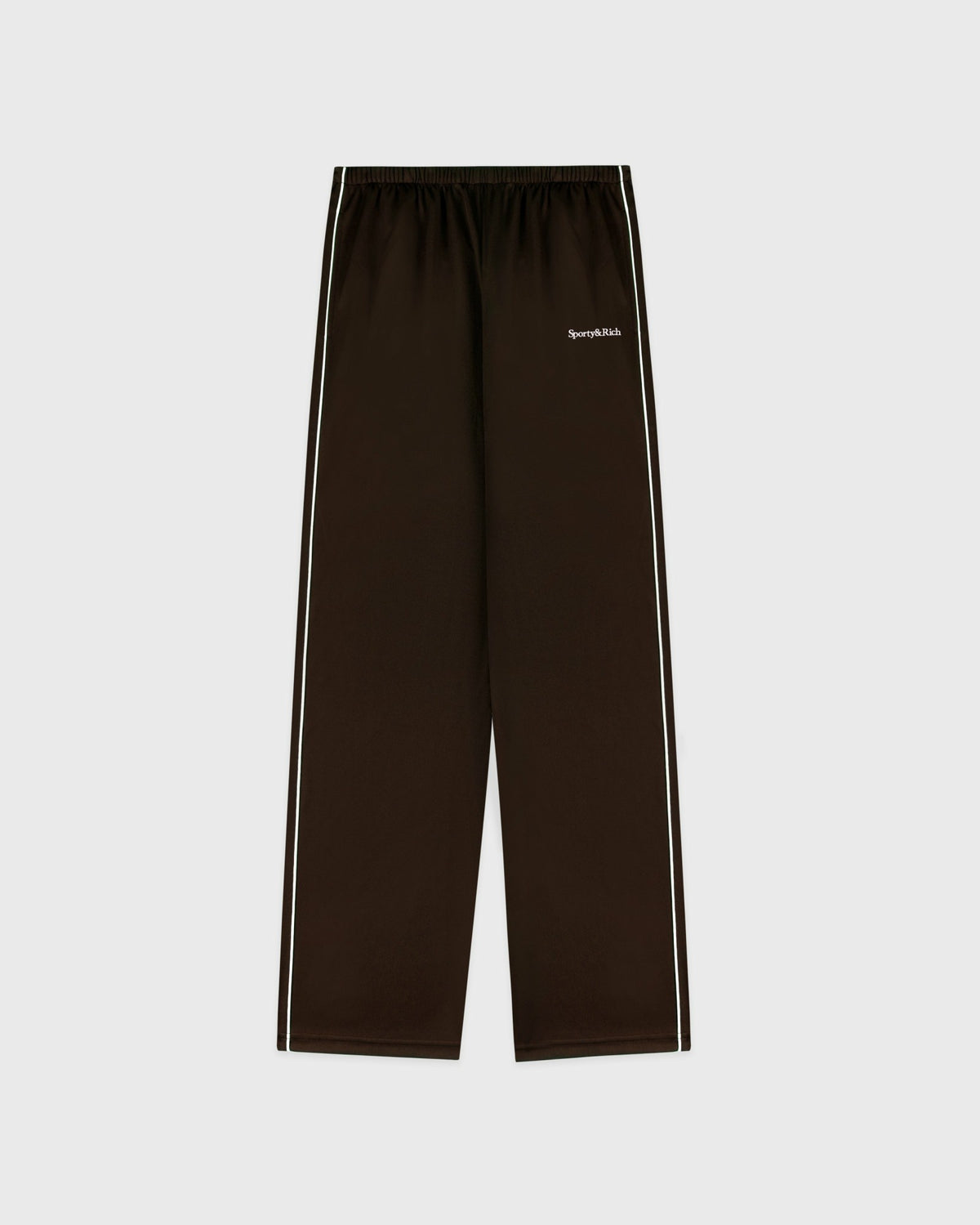 Sporty & Rich Serif Logo Retro Track Pant - Cioco/White